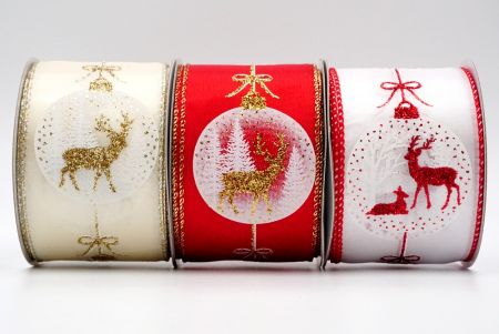 Christmas Bauble Ribbon - Christmas Bauble Design Wired Ribbon